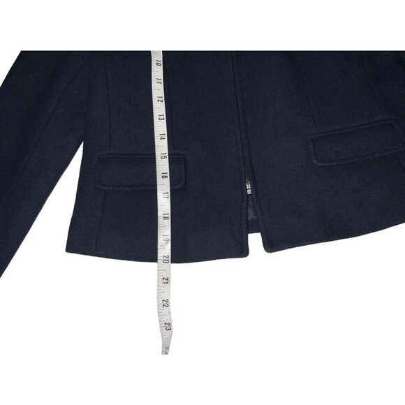 Banana Republic MarioBellucci WoolZip FrontNAVY Lined Jacket CoatWOMENS PETITE 2 - Picture 8 of 12